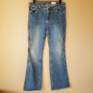 Live a Little | Embroidered Flare Jeans Size 10